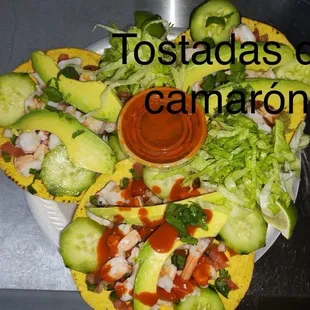 Shrimp tostadas