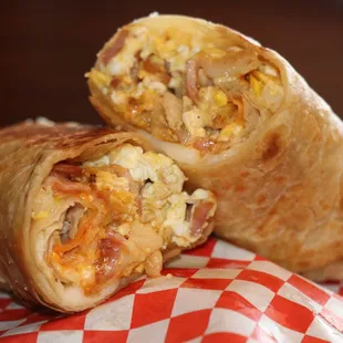 Delicious breakfast burrito in Gorditas Main Street