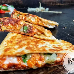 three quesadillas stacked on top of each other