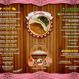 a menu for a mexican restaurant