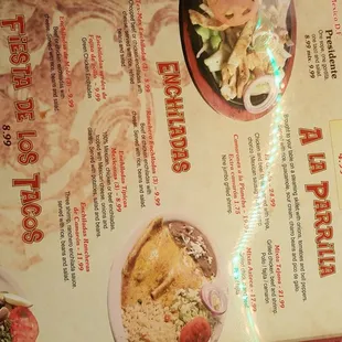 a menu for a mexican restaurant