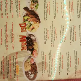 a menu for a mexican restaurant