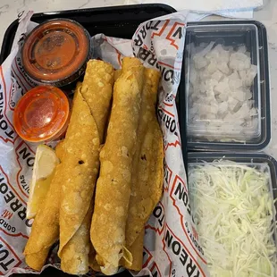 Shredded beef flautas