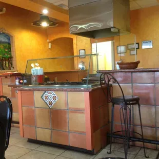 a view of a restaurant kitchen