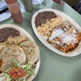 two plates of mexican food