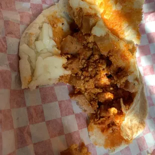 Jamón con huevo and added cheese