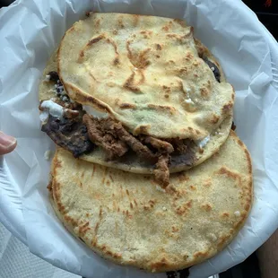 Gorditas, minus lettuce &amp; tomato