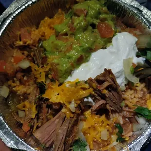 Super Shredded Beef Burrito bowl
