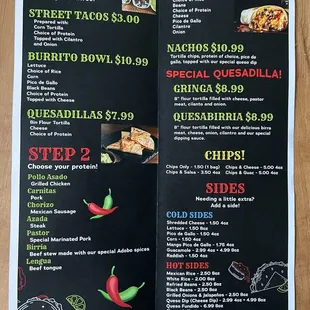 Menu inside