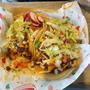 Street Tacos ! Hubby tried all but the cows tongue. All were great