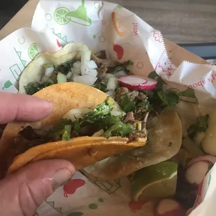 Carnitas street taco yellow corn tortilla