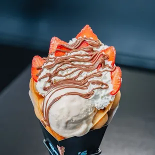 Strawnella Waffle Cone