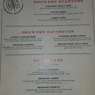 Food menu. Pretty limited.