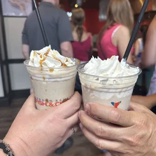 Both Sticky Toffee Shakes, but one is missing something