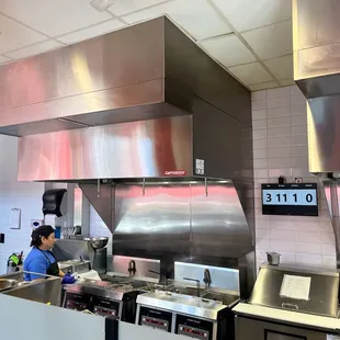 a woman in the kitchen