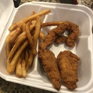 Chicken tenders and fries