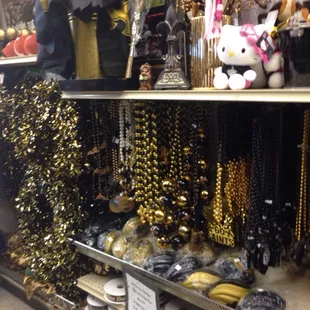 Saints accessories and decor - including game-day Hello Kitty....