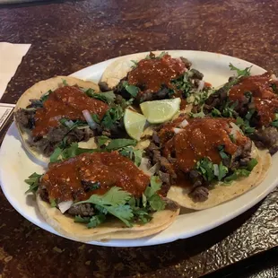 a plate of mexican food