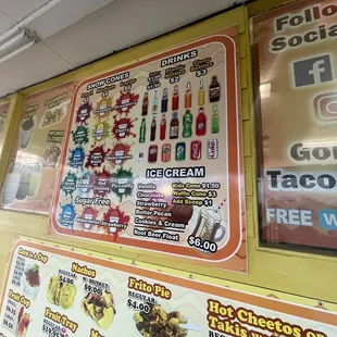 Snack menu