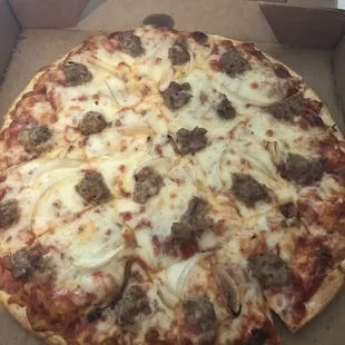 Sausage &amp; onion pizza
