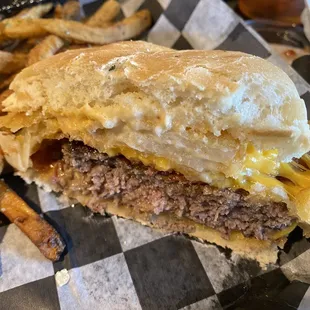 Burger cooked perfectly.