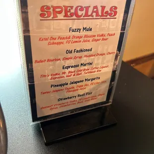 menu