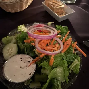 House salad and warm bread