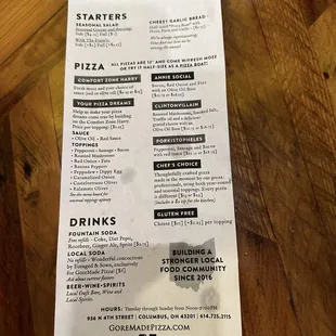 menu