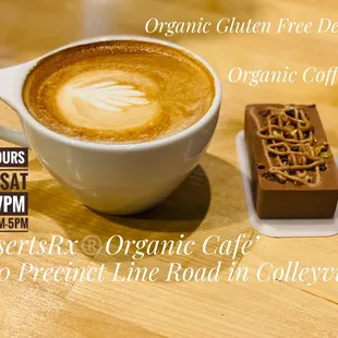 Organic Coffee &amp; Organic Gluten Free &amp; Dairy Free Plant Based Desserts