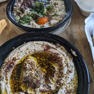 Hummus and baba ganouje