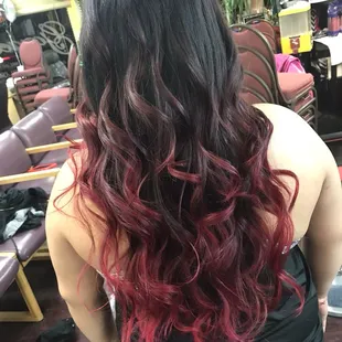 Magenta red ombré