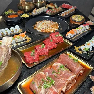 sashimi, sushi and sashimi, food, sushi