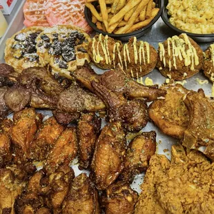 chicken wings and fried chicken, food