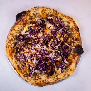 THE RABBI - mozzarella, swiss, pastrami, smoked krautchi, onion, caraway seed, rueben sauce