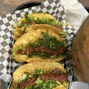 Beef regular tacos. So good!