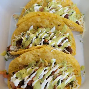 Burritos, tacos, chips and salsa.