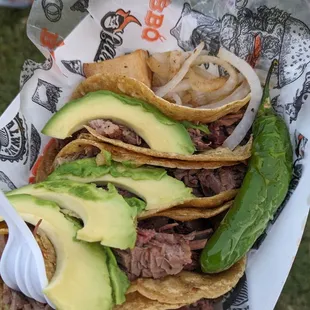 Brisket tacos from food truck