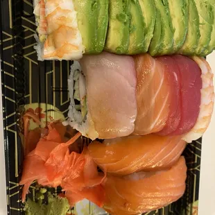 Rainbow Roll (all avocado, no fish!)