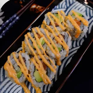 Crunchy spicy salmon roll $3.95