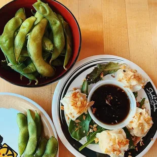 Edamame and Shrimp Shumai