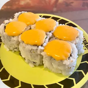 Spicy scallops roll $3.95