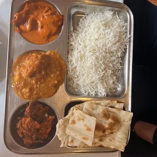 Butter Chicken and Chicken Chilli Masala lunch special