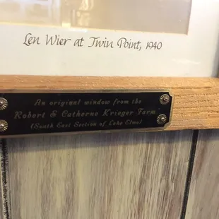 Label of window frame