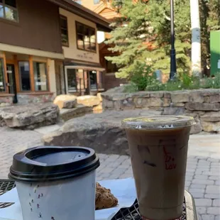 a cup of coffee on a table