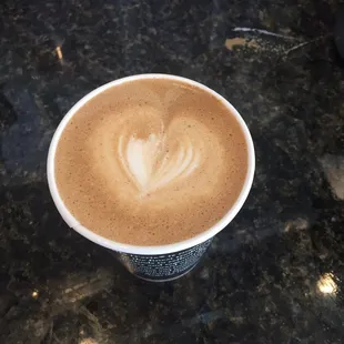 Adorable little heart on my latte