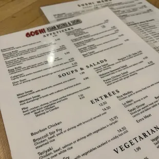 the menu