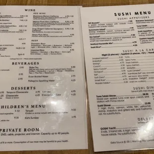 the menu