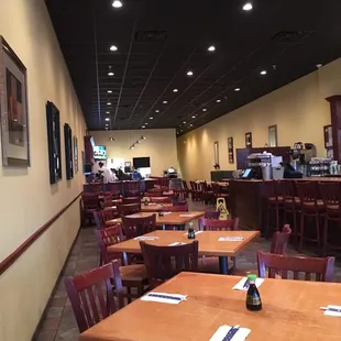 Seating area and sushi station