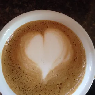 A latte art heart (it tasted great too)