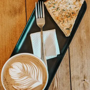 Mocha + house quiche